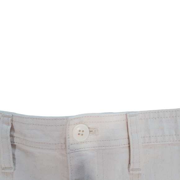 Madewell High Rise Camp Shorts Women's Cream Pockets Herringbone Weave Size M - Picture 6 of 7